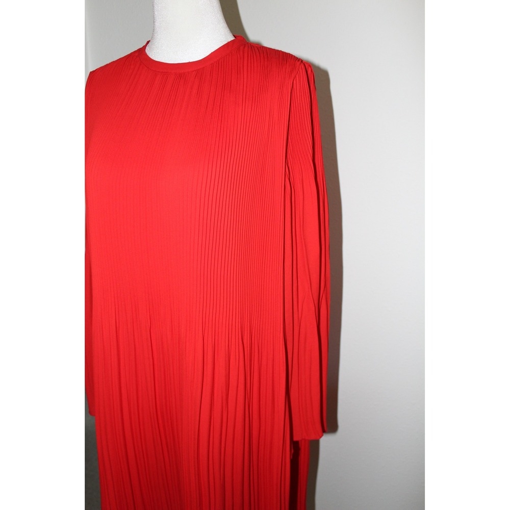 ZARA BASIC COLLECTION Red Pleated Long Sleeve Shi… - image 2